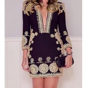 Black and gold dress
